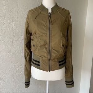 Kuyichi Green Khaki Olive Bomber Jacket Women Organic and Sustainable Small S/M